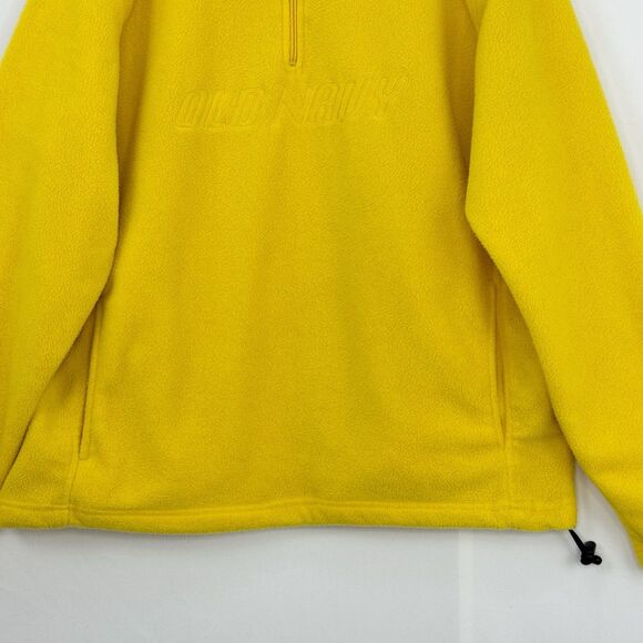 Old Navy vintage y2K Yellow Fleece 1/4 Zip Pullover Sweater Size L - Picture 13 of 16